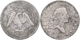 VEREINIGTE STAATEN VON AMERIKA, 1/2 Dollar 1795. Flowing Hair. 12,16g.
sehr selten, korr. (Wasserfund), s-ss
KM 16