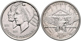 VEREINIGTE STAATEN VON AMERIKA, 1/2 Dollar 1937. 100 Jahre Arkansas.
vz/st
KM 168