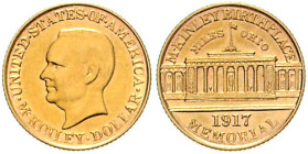 VEREINIGTE STAATEN VON AMERIKA, Dollar 1917. McKinley Memorial. 1,67g.
GOLD, st
KM 144, Frbg.102