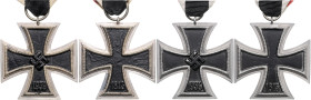 ORDEN UND EHRENZEICHEN, Eisernes Kreuz 2.Klasse 1939 in Silber am Band. DAZU: gleiches versilbert.
2 Stk., vz
Nimmergut 3824,