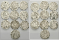 HAUS HABSBURG, Ferdinand II., 1619-1637, Lot von Stk., 10 Groschen, verschiedene Münzstätten. Je ca. 154g.
s-ss