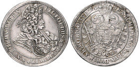 HAUS HABSBURG, Leopold I., 1657-1705, Reichstaler 1698 KB, Kremnitz. 28,82g.
kaum sichtb. Hsp., l.just., vz
Dav.3264, Her.740