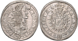 HAUS HABSBURG, Leopold I., 1657-1705, 15 Kreuzer 1662 KB, Kremnitz. 4,97g.
vz
Her.1033