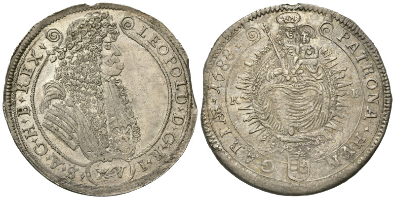 HAUS HABSBURG, Leopold I., 1657-1705, 15 Kreuzer 1688 KB, Kremnitz. 4,80g.
Zain...