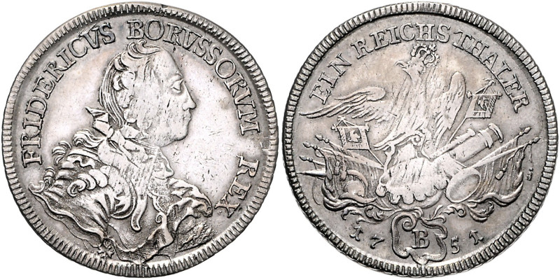 BRANDENBURG-PREUSSEN, Friedrich II. der Große, 1740-1786, Taler 1751 B, Breslau....