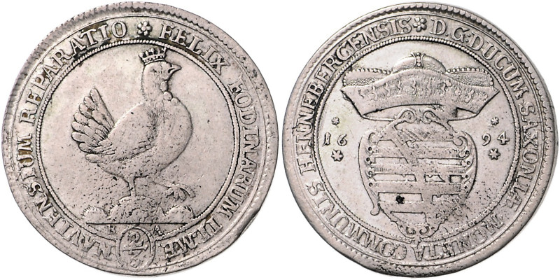 HENNEBERG-ILMENAU, Friedrich II. von Sachsen-Gotha, 1691-1732, Gulden =2/3 Taler...