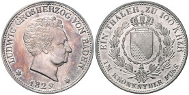BADEN, Ludwig, 1818-1830, Taler 1829.
f.vz
AKS 53, T.18, Dav.518