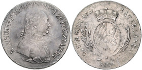 BAYERN, Maximilian I. Joseph, 1806-1825, 1/2 Konventionstaler 1805. 13,95g.
l.prägeschw., ss+
AKS 11