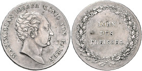 BAYERN, Maximilian I. Joseph, 1806-1825, 1/2 Schulpreistaler o.J. 13,95g.
ss+
AKS 64, J.19