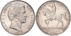 BAYERN, Ludwig I., 1825-1848, Geschichtsdoppeltaler 1839. Reitersäule.
vz+
AKS 100, T.77