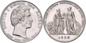 BAYERN, Ludwig I., 1825-1848, Geschichtstaler 1832. Griechenlands erster König.
vz/st
AKS 127, T.60, Dav.568
