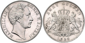 BAYERN, Maximilian II., 1848-1864, Doppelgulden 1850.
f.st
AKS 150, T.90