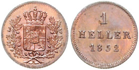 BAYERN, Maximilian II., 1848-1864, Heller 1852. 0,62g.
st
AKS 162, J.55