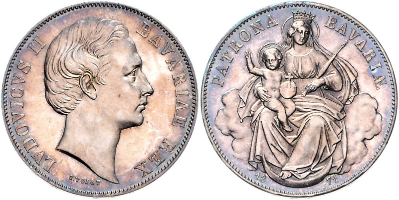 BAYERN, Ludwig II., 1864-1886, Vereinstaler 1871.
st
AKS 176, T.105, Dav.611