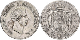 BRAUNSCHWEIG-LÜNEBURG, Wilhelm, 1831-1884, Taler 1851.
ss/vz
AKS 79, T.120, Dav.632