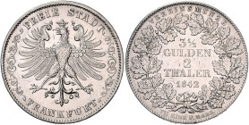 FRANKFURT, Freie Stadt, 1815-1866, Doppeltaler 1842.
ss/vz
AKS 2, T.131