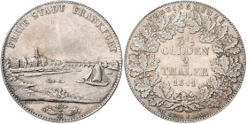 FRANKFURT, Freie Stadt, 1815-1866, Doppeltaler 1841 (3 1/2 Gulden).
vz/st
AKS 3, T.130, Dav.640