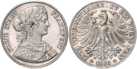 FRANKFURT, Freie Stadt, 1815-1866, Doppeltaler 1866.
st
AKS 4, T.145, Dav.651