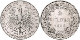 FRANKFURT, Freie Stadt, 1815-1866, Doppelgulden 1846.
Ware ist regelbesteuert
standard taxation
vz
AKS 5, T.132, Dav.642