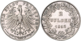 FRANKFURT, Freie Stadt, 1815-1866, Doppelgulden 1852.
Ware ist regelbesteuert
standard taxation
f.vz
AKS 5, T.132, Dav.642
