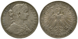 FRANKFURT, Freie Stadt, 1815-1866, Vereinstaler 1860.
winz. Rdf., ss+
AKS 8, T.142, Dav.649