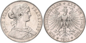 FRANKFURT, Freie Stadt, 1815-1866, Vereinstaler 1861.
vz
AKS 9, T.143, Dav.652