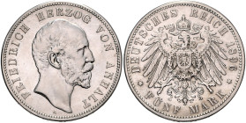 ANHALT, Friedrich I., 1871-1904, 5 Mark 1896 A.
ss/vz
J.21