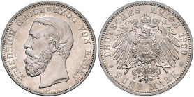 BADEN, Friedrich I., 1856-1907, 5 Mark 1900 G.
vz/st
J.29