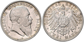 BADEN, Friedrich I., 1856-1907, 2 Mark 1904 G.
vz/st
J.32