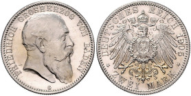 BADEN, Friedrich I., 1856-1907, 2 Mark 1905 G.
st
J.32