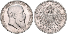 BADEN, Friedrich I., 1856-1907, 5 Mark 1902 G.
vz/st
J.33
