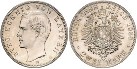 BAYERN, Otto, 1886-1913, 2 Mark 1888 D.
f.st
J.40