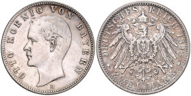 BAYERN, Otto, 1886-1913, 2 Mark 1898 D.
ss/vz
J.45