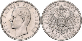BAYERN, Otto, 1886-1913, 5 Mark 1895 D.
vz
J.46