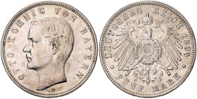 BAYERN, Otto, 1886-1913, 5 Mark 1896 D.
ss/vz
J.46