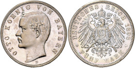 BAYERN, Otto, 1886-1913, 5 Mark 1898 D.
vz+
J.46