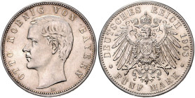 BAYERN, Otto, 1886-1913, 5 Mark 1908 D.
f.st
J.46