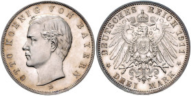 BAYERN, Otto, 1886-1913, 3 Mark 1911 D.
Erstabschlag
J.47