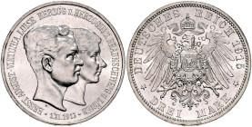 BRAUNSCHWEIG-LÜNEBURG, Ernst August, 1913-1918, 3 Mark 1915 A. Regierungsantritt. Mit Lüneburg.
kl.Kr., Rdf., vz-st
J.57