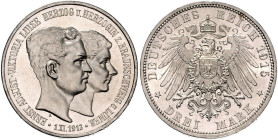 BRAUNSCHWEIG-LÜNEBURG, Ernst August, 1913-1918, 3 Mark 1915 A. Regierungsantritt. Mit Lüneburg.
st, feinst
J.57