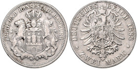 HAMBURG, Freie und Hansestadt, 2 Mark 1883 J. 10,95g.
f.ss
J.61