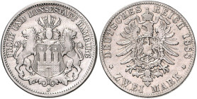 HAMBURG, Freie und Hansestadt, 2 Mark 1888 J.
ss
J.61