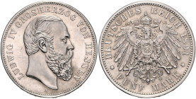 HESSEN, Ludwig IV., 1877-1892, 5 Mark 1891 A.
f.st
J.71