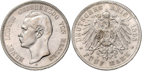 HESSEN, Ernst Ludwig, 1892-1918, 5 Mark 1898 A.
ss/vz
J.73