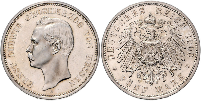 HESSEN, Ernst Ludwig, 1892-1918, 5 Mark 1900 A.
vz/st
J.73