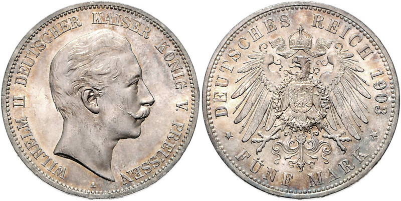 PREUSSEN, Wilhelm II., 1888-1918, 5 Mark 1903 A.
f.st
J.104