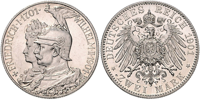 PREUSSEN, Wilhelm II., 1888-1918, 2 Mark 1901 A. 200 Jahre Königreich.
PP
J.10...