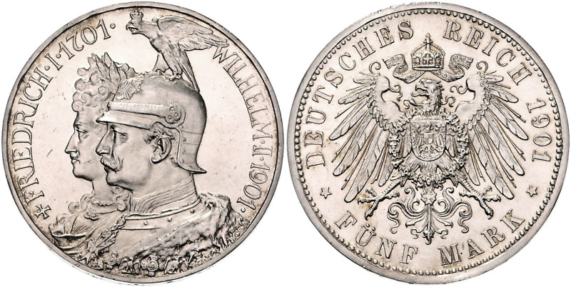 PREUSSEN, Wilhelm II., 1888-1918, 5 Mark 1901 A. 200 Jahre Königreich.
PP
J.10...