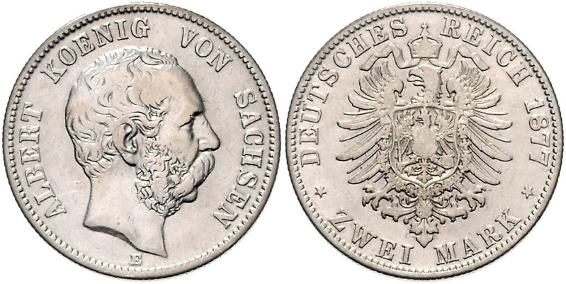 SACHSEN, Albert, 1873-1902, 2 Mark 1877 E.
ss/vz
J.121