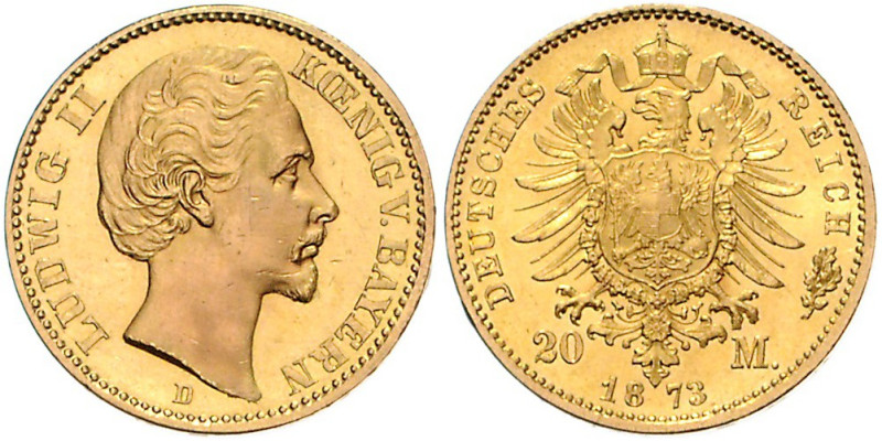 BAYERN, Ludwig II., 1864-1886, 20 Mark 1873 D.
Ware ist regelbesteuert
standar...